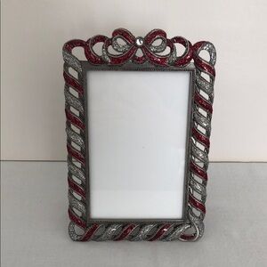 Elegant Silver and Red Picture Frame